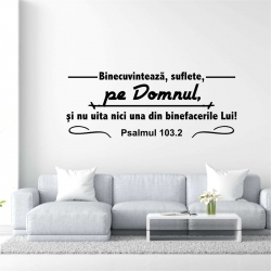 Sticker mare perete, Binecuvinteaza suflete pe Domnul!